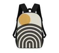 sinyumoney Minimalist Lines 17 Backpack, Children's Backpack, Student School Bag Bookbag Rucksack, 3D Printed School Bag for Boys Girls 17inch