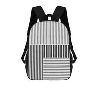 sinyumoney Minimalist Lines 2 Backpacks Kids School Backpack School Bag 3D Printed School Bag for Boys Elementary And Middle School Students 17inch