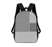 sinyumoney Minimalist Lines 3 Backpack 3D Printed Children's School Backpack Kids Travel Backpacks High Capacity Book Bags Children's Backpack Rucksack 17inch