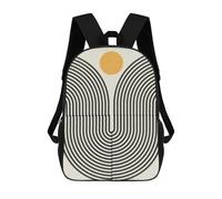 sinyumoney Minimalist Lines 8 Backpacks Kids Student Schoolbag,3D Printed Backpacks,Elementary And Middle School Students Backpacks for Boys Girls 17inch