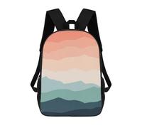 sinyumoney Minimalist Mountains 2 Children's School Backpack 3D Printed for Kids Travel Rucksacks Book Bags Kids School Bag 17inch
