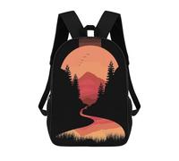 sinyumoney Minimalist Nature Rucksacks 3D Printed Children Backpacks Fashion Casual Daypack Cute Travel Bags Outdoor Casual Daypack for Boy And Girl 17inch