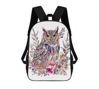 sinyumoney Minimalist Owl Paint Children's School Backpack Fashion Casual Children's Backpacks 3D Printed School Bags Boy Large Backpack 17inch