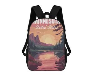 sinyumoney Minnesota Sunset Landscape Children’s Backpack Girls Boys, Rucksack Bag, Daypack, Primary School, Perfect for Back to Kids School Or PE, Gifts And Travel 17inch
