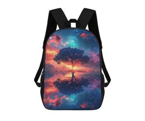 sinyumoney Mirrored Tree Fantasy Sky Backpack School Bag Work Laptop Backpack Rucksack Bag for Boys/Girls/Teenagers 17inch