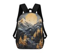 sinyumoney Mist Misty Pines Backpacks Kids School Backpack School Bag 3D Printed School Bag for Boys Elementary And Middle School Students 17inch