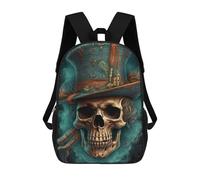 sinyumoney Mister Skull Hat School Backpack 3D Printed School Bags Boys Girls Laptop Backpack for Kids/Students/Adults 17inch
