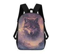 sinyumoney Mistshadow Wolf 3D Printed Children's School Backpack for Kids High Capacity Travel Rucksacks Book Bags Kids School Bag Back Pack 17inch