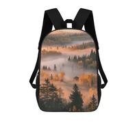 sinyumoney Misty Forest Sunrise Backpack Kids School Backpack School Bag 3D Printed Fashion School Bag for Boys Elementary And Middle School Student 17inch