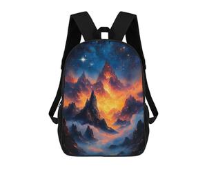 sinyumoney Misty Magical Mountains Backpacks Kids School Backpack School Bag 3D Printed Fashion School Bags for Boys Elementary And Middle School Students 17inch