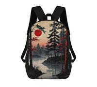 sinyumoney Misty Red Moon School Backpack Large Water Resistant Laptop Backpack for Teenage Girls Boys Women Men 17inch