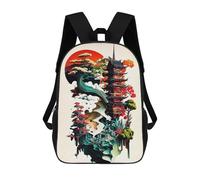 sinyumoney Modern Art of Japanese Backpack School Lightweight Schoolbag Dayback Bookbag College for Girl, Teen Girls 17inch