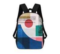 sinyumoney Modern Collage 02 3D Printed Kids School Bag Rucksacks Children's School Fashion Casual Back Pack High Capacity Travel Book Bags Backpack for Kids 17inch