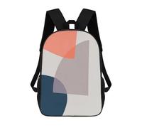 sinyumoney Modern Collage 3 3D Printed School Backpack Casual Children's Backpacks 3D Printed School Bag for Boys Elementary And Middle 17inch