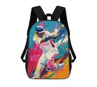 sinyumoney Modern Cricket School Bags School Secondary High School College Backpack Travel for Campus Outdoor Travel Sports 17inch