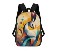 sinyumoney Modern Cubism Rabbit Backpack Kids School Backpack School Bag 3D Printed Fashion School Bag for Boys Elementary And Middle School Student 17inch