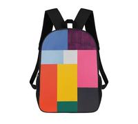 sinyumoney Modern Geometry 14 Backpacks Kids School Backpack Fashion School Bag 3D Printed School Bag for Boys Elementary And Middle School Students 17inch