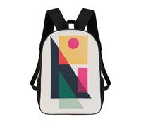 sinyumoney Modern Geometry 2 Backpack School Bag Rucksack for Girls Boys Backpacks Large Capacity Kids Back Pack Lightweight School Bags for Children Students 17inch