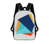 sinyumoney Modern Geometry V Backpack, Children's Backpack, Student School Bag Bookbag Rucksack, 3D Printed School Bag for Boys Girls 17inch