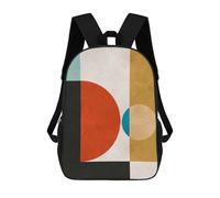 sinyumoney Modern Shapes 2 Backpacks Children's Backpacks School Bag 3D Printed Children's School Backpack Fashion Travel Backpacks for Kids Elementary Middle School 17inch