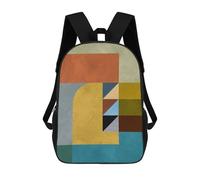 sinyumoney Modern Shapes 3 Kids' Backpack 3D Printing School Bag Boys Cool Daypacks Casual Knapsack Fun Back Bag for Kids And Teenager 17inch