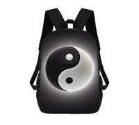 sinyumoney Modern Style Yin And Yang Kids' Backpack 3D Printing School Bag Boys Cool Daypacks Casual Knapsack Fun Back Bag for Kids And Teenager 17inch