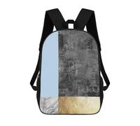 sinyumoney Modern Textures XVIII Kids School Backpack School Bag 3D Printed School Bag for Boys Elementary And Middle School Students 17inch