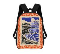 sinyumoney Molokai Tropical Beach Scene Kids Backpack 17 Inch School Bag 3D Printed Cartoon School Backpacks for Boys And Teenager School Students