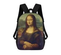 sinyumoney Mona Lisa Portrait Kids Backpack Girls 3D School Bags, Children's Rucksack Toddler Schoolbag,Casual Daypacks Fashion Bookbag Bag 17inch