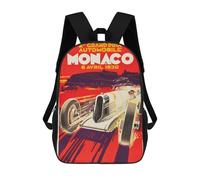 sinyumoney Monaco Grand Prix 1931 School Bag, Kids Backpack for Boys And Teenager, Gifts 3D Printing Daypacks Schoolbag Backpack Bookbag 17inch