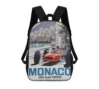 sinyumoney Monaco Grand Prix 1966 Casual Daypack Backpacks School Bag for Girls Boys High College Teens Knapsack Men Women Travel Laptop Rucksack College Bookbag 17inch