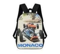 sinyumoney Monaco Grand Prix 1967 Backpack School Bag Backpack For Girls Boys Backpacks Large Capacity Kids Backpack Lightweight School Bags For Kids Students 17inch