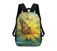 sinyumoney Monarch Butterfly on Sunflower School Backpack Lightweight Schoolbag Dayback Bookbag College for Men, Women & Teenage Boys 17inch
