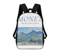 sinyumoney Monet Valle Buona Nature Backpack School Bag Lightweight Airport College Students Back Pack for Men, Women & Teenage Boys 17inch