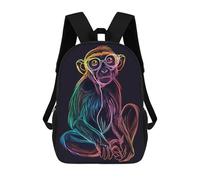 sinyumoney Monkey Animal Neon School Backpack Lightweight Schoolbag Dayback Bookbag College for Teenage Girls Boys Women Men 17inch