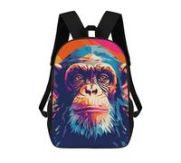 sinyumoney Monkey Animal Pop Art Rucksack Water Resistant Travel Backpack Computer Bag for Men, Women & Teenage Boys 17inch