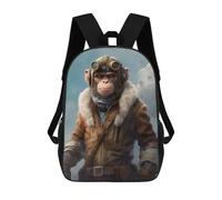 sinyumoney Monkey As A Pilot School Backpack Water Resistant Travel Backpack Computer Bag for School/Work/Travel 17inch