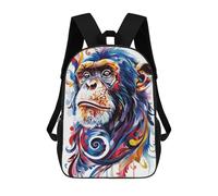 sinyumoney Monkey Colorful Pop Art School Bag Backpack Teen Schoolbag 3D Printing Adjustable Schoolbag Fashion Pocket Bag for Kids Boys Girls Students And Teenagers Fans 17inch