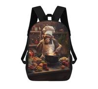 sinyumoney Monkey Cooking Kitchen Art Backpack 3D Printed School Bag For Boys High Capacity Travel Backpacks Book Bags Boys School Bag Mochila 17inch