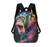 sinyumoney Monkey Popart Painting School Backpack Lightweight Schoolbag Dayback Bookbag College for Teenage Girls Boys Women Men 17inch