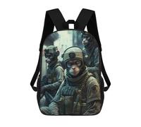 sinyumoney Monkey Soldiers in Action Backpack for School 3D Printed Boys Girls School BagChildren Bookbag Travel Rucksack 17inch