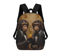 sinyumoney Monkeys with Banana Rucksack Large Lightweight Casual Backpack for Campus Outdoor Travel Sports 17inch