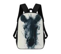 sinyumoney Monochromatic Horse Portrait with Artistic Flair School Backpack Lightweight Schoolbag Dayback Bookbag College for Men, Women & Teenage Boys 17inch