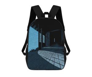 sinyumoney Monochromatic Japanese House by The Sea Backpack School Lightweight Casual Daypack School Backpacks for Boys/Girls/Teenagers 17inch