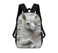 sinyumoney Monochrome Alpaca Sculpture Rucksack Water Resistant Travel Backpack Computer Bag for Campus Outdoor Travel Sports 17inch