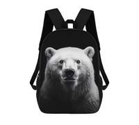 sinyumoney Monochrome Polar Bear Portrait Backpack School Bag Business Laptop Rucksack Bag Unisex Casual Daypack for Men/Women 17inch