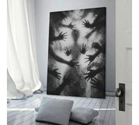 sinyumoney Monochrome Silhouette with Reaching Hands Art Work for Home Walls Wall Decor Ready to Hang for Bathroom Toilet Decor Large Canvas Wall Art for Living Room 20x30inch(50x75cm)
