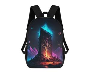 sinyumoney Monolith Lighting 17inch School Bag 3D Printed Children's School Backpack Casual Fashion Travel Backpacks for Kids School Students