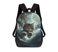 sinyumoney Monster Cat in The Sea School Backpack 3D Printed School Bags Boys Girls Laptop Backpack for Kids/Students/Adults 17inch