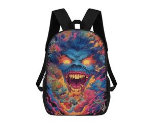 sinyumoney Monstrous Chaos A Fiery Fantasy Kids Backpack,School Backpack Kids School Bag 3D Printed Cartoon Large Capacity Backpack for Kids Boys And Girls 17inch